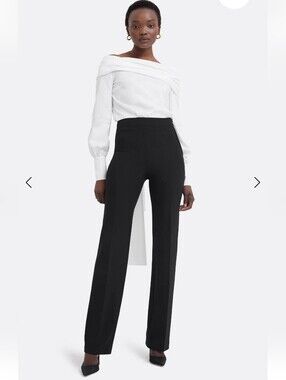 SAFIYAA GOLDIE TUXEDO BLACK PANTS HIGH WAIST STRAIGHT LEG NWOT SIZE 6